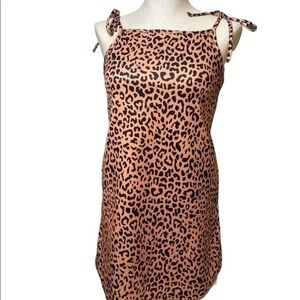 Missguided dress cami tie strap leopard mini dress Sz 4